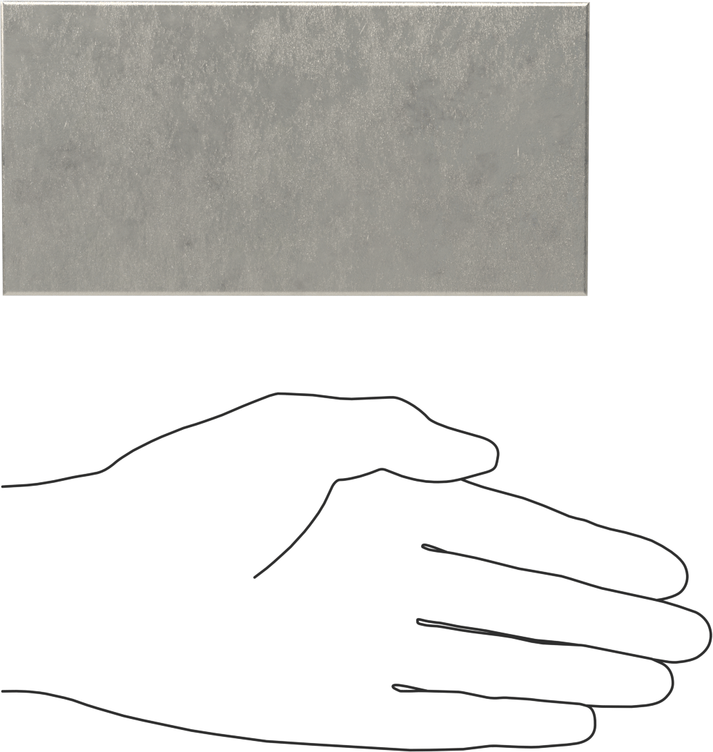 Darbeye Dayanıklı 440A Paslanmaz Çelik, Folyo, 0.01 inç Kalınlık, 6" x 3"