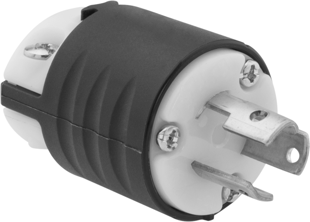 Döndürerek Kilitleme Konektörü, Üç Bıçaklı Düz Fiş, Topraklanmış, NEMA L5-15 — L5-15, 125V AC, 15 amp