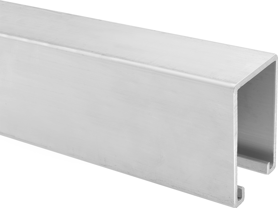 Yüksek Profilli Dikme Kanalı, Katı, Siyah Toz Boyalı Çelik, 3-1/4" Yükseklikli Kanal — 3 1⁄4", Yüksek Profil, Katı