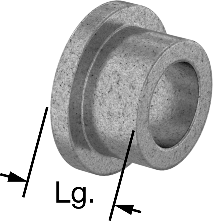 Sertifikalı Yağ Dolgulu Burçlu Yatak, 1/4" Mil Çapı ve 3/8" Gövde İç Çapı için Flanşlı, 1/4" Uzunluk — 1⁄4", 0.377", 0.251"