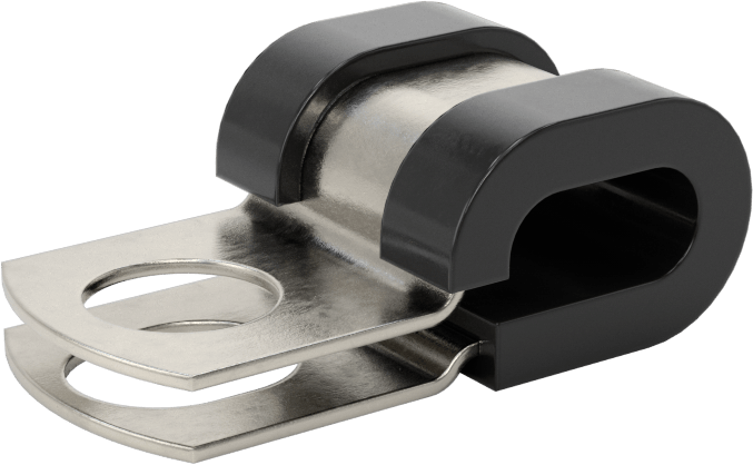 Titreşim Sönümleyici Halka Kelepçe, Çok Satırlı, 321 Paslanmaz Çelik, EPDM Yastıklı, 1/4" İç Çap