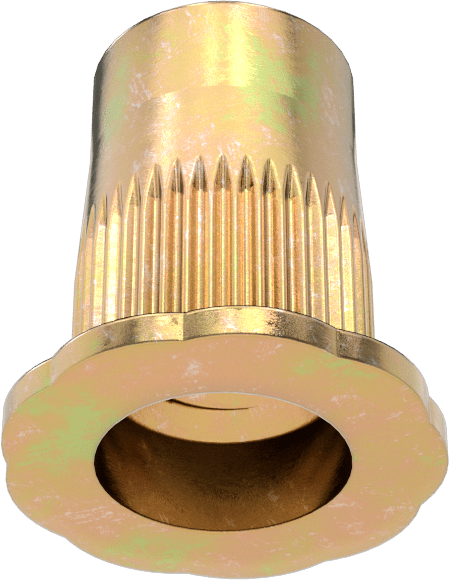 Yumuşak Malzemeler için Bükülmeye Dayanıklı Perçin Somunları, M5 x 0.8 mm Diş, 0.5 mm ila 3.3 mm Malzeme Kalınlığı için