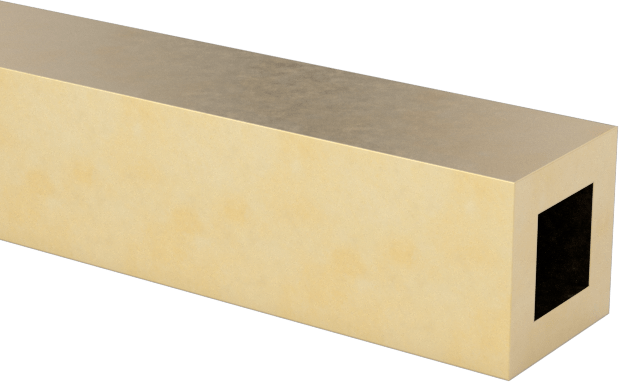 Ultra Şekillendirilebilir 260 Pirinç, Dikdörtgen Boru, 1 Fit Uzunluğunda, 1/16" x 1/16" Dış