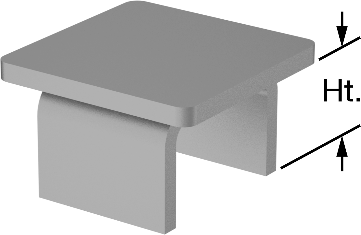Metal Kare Tapa, Galvanizli Çelik, 1.27" Uzunluk x 1.27" İç Genişlik için — 1 1⁄2", Çelik, 1 1⁄2"