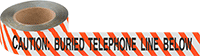 Metal Dedektörü Sınıfı Gömülü Boru Uyarı Bandı, Yer Altına Gömülü Telefon Hattı, Turuncu/Beyaz