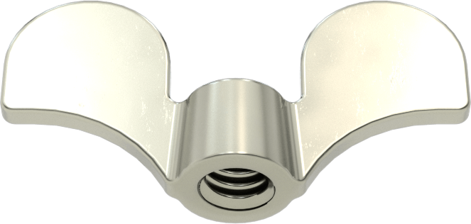 Kelebek Somun, Çelik, 8-32 Diş Boyutu, 1/4" Taban Çapı