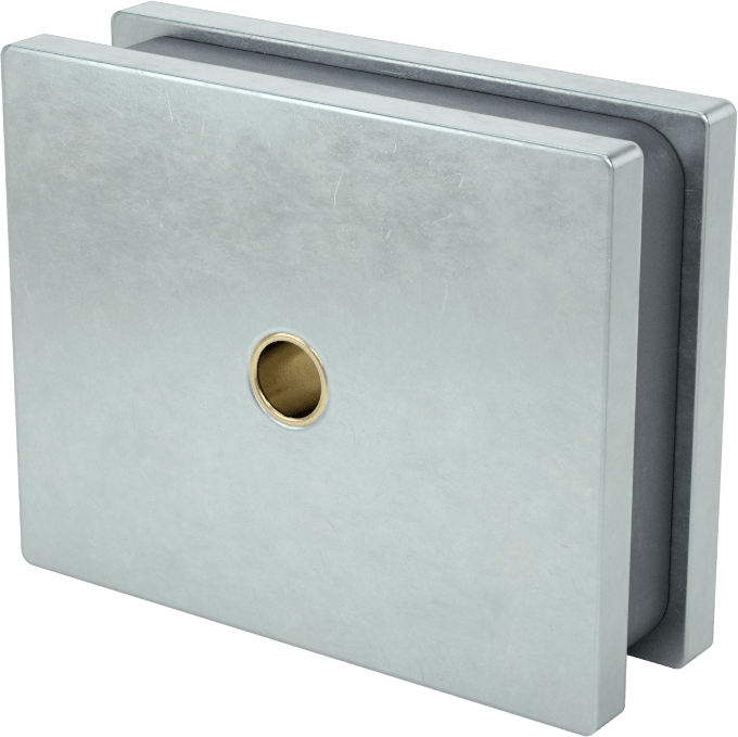 Kapalı Seramik Mıknatıs, Dişsiz delikli, Çinko Kaplı Çelik Kasa, 0.4" x 1" x 1-1/4"