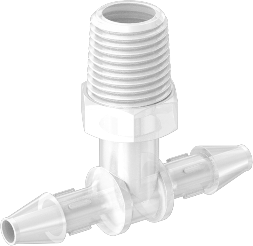 Hava ve Su için Sıkı Sızdırmaz Tırnaklı Boru Bağlantı Parçası, Hat Üstü T Adaptörü, 3/16" Boru İç Çapı x 1/8 NPT Erkek için — T-Parçası,…
