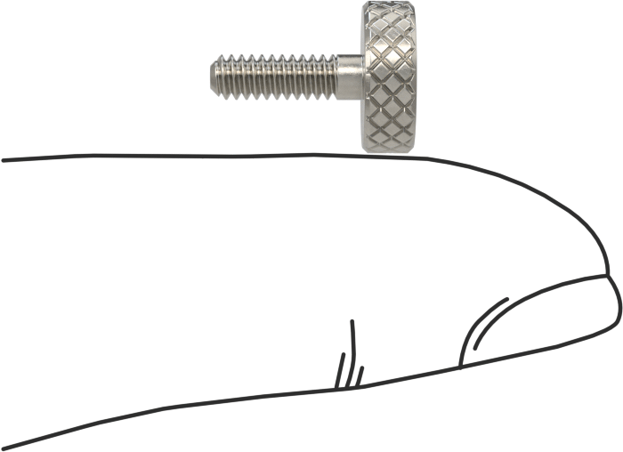 Tırtıllı Başlı El Vidası, Paslanmaz Çelik, Düşük Profilli, Kısmi 4-40 Diş, 3/8" Uzunluk, 3/8" Çap