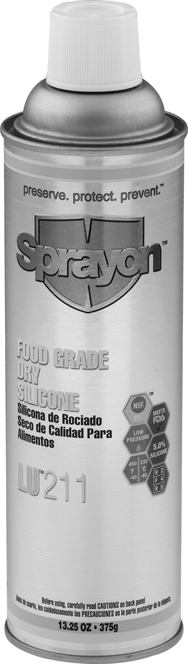Gıda ve İçecek Kuru Film Yağlayıcı, Sprayon Lu 211 Kuru Silikon, 13.3 oz. Kutu