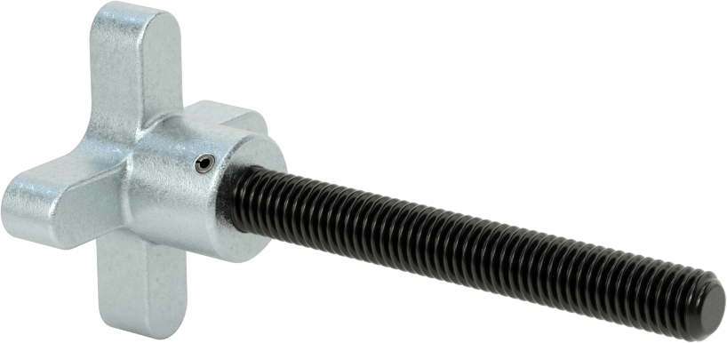Demir Dört Kollu Topuz, 3/8"-16 Dişli 3" Uzunlukta Saplama