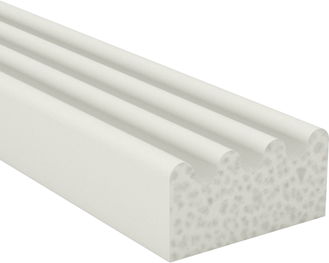 Suya ve Hava Koşullarına Dayanıklı Köpük Kauçuk Kenar Contası, 3/8" Genişlik x 3/16" Yükseklik, Beyaz — Katı, 3/16", EPDM Köpük