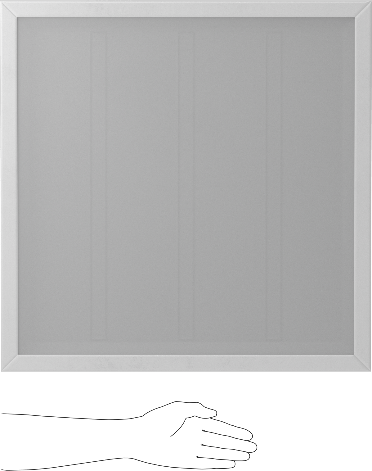 Yerleşik LED'li Gömme Tavan Işığı, Pürüzsüz Akrilik Lens, 24" Uzunluk x 24" Genişlik x 1-3/4" Yükseklik