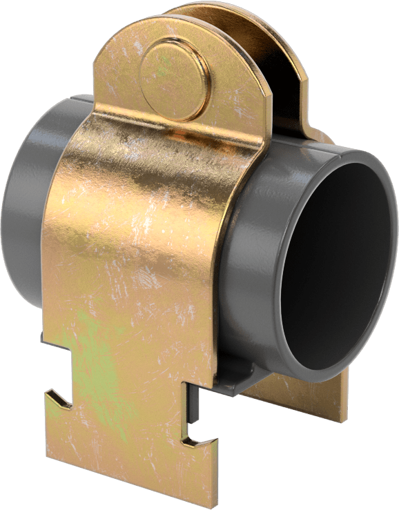 Strut Montajlı Metal Yönlendirme Kelepçesi, Yalıtımlı Boru için, 1/4" İç Çap, 1-3/8" Uzunluk