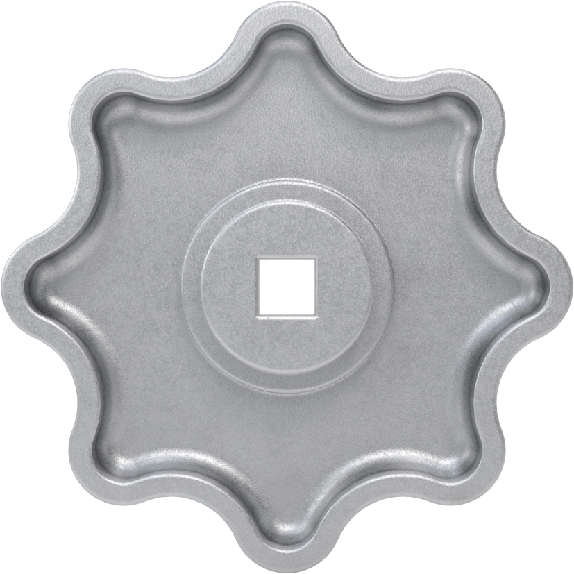 Alüminyum Kare Delikli Topuz, 2-1/2" Baş Çapı, 1/4" Genişliğinde x 3/8" Derinliğinde Delik