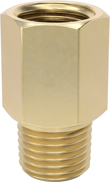 Orta Basınçlı Pirinç Dişli Boru Bağlantı Elemanı, Düz Adaptör, 1/4 NPT Dişi x 1/4 BSPT Erkek — Hava, Gres, Doğal Gaz, Yağ, Su