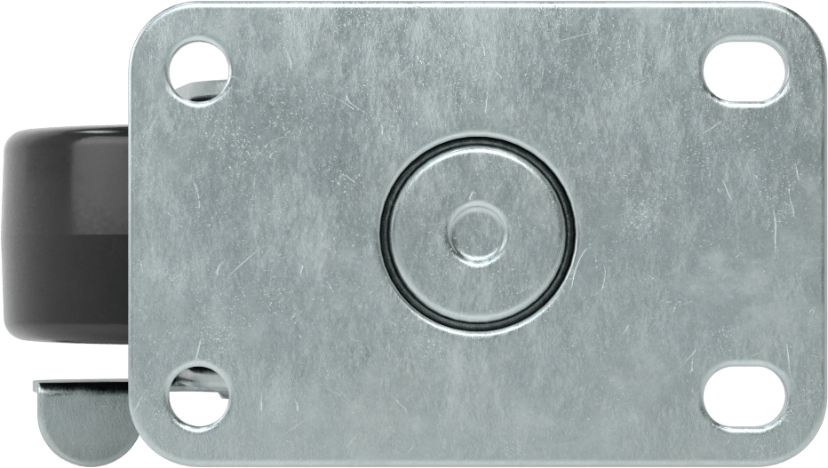 Statik Kontrol Plakalı Tekerlek, Frenli ve 3" Çapında x 1-1/4" Genişliğinde Siyah Katı Kauçuk Tekerlekli Döner Tekerlek