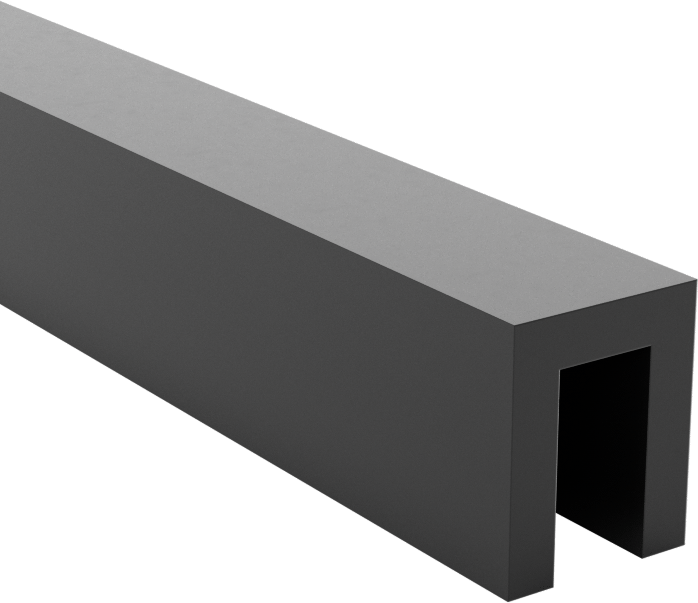 EPDM Kauçuk Kenar Çıtası, 1/8" Genişlik x 1/4" İç Yükseklik — 1⁄8", Siyah, 5⁄16"