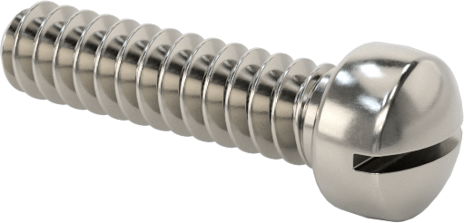 18-8 Paslanmaz Çelik Peynir Başlı Oluklu Vida, M0.5 x 0.13 mm Diş Boyutu, 2 mm Uzunluk