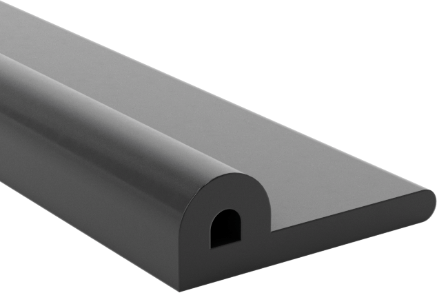 Hava Koşullarına Dayanıklı Kauçuk Kenar Contası, Flanş Montajı, İçi Boş, 3/8" Toplam Genişlik, 1/8" Yükseklik