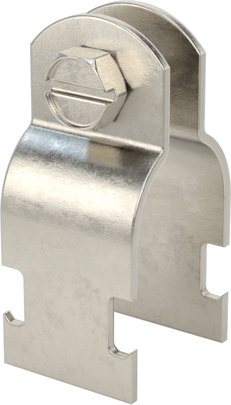 Strut Montajlı Metal Yönlendirme Kelepçesi, 316 Paslanmaz Çelik, 1-1/4" İç Çap, 5/64" Kalınlık
