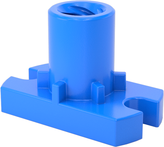 Hızlı Hareketli Ultra Hassas Kılavuz Vida için M5 x 1.25 mm Dişli Flanşlı Somun — M5 × 1.25 mm, Somun, 1⁄2"
