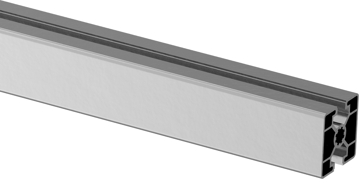 T-Yivli Çerçeve, Tek Sıralı 2 Yuvalı Ray, Gümüş, 30 mm Kare, İçi Boş