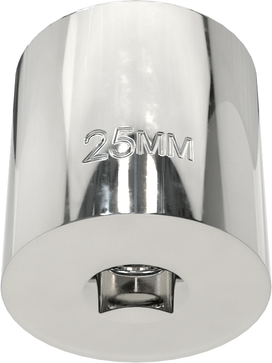 12-Uçlu Lokma Anahtarı, Standart, Krom Kaplı Çelik, 3/8" Kare Tahrik, 25 mm Boyut