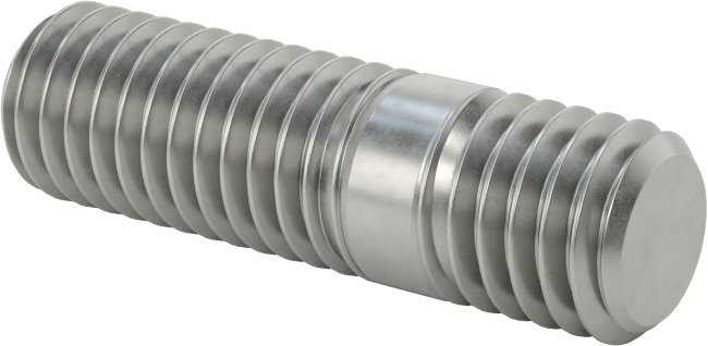 Her İki Ucu Dişli Kurulum Saplaması, Çelik, M8 x 1.25 mm Boyut, 14 mm ve 8 mm Diş Uzunlukları, 28 mm Uzunluk