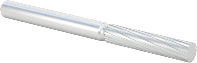 Yüksek Hızlı Çelik Frez, 1/8" Çapında Şaftlı, Düz Silindir, 1/8" Baş Çapı