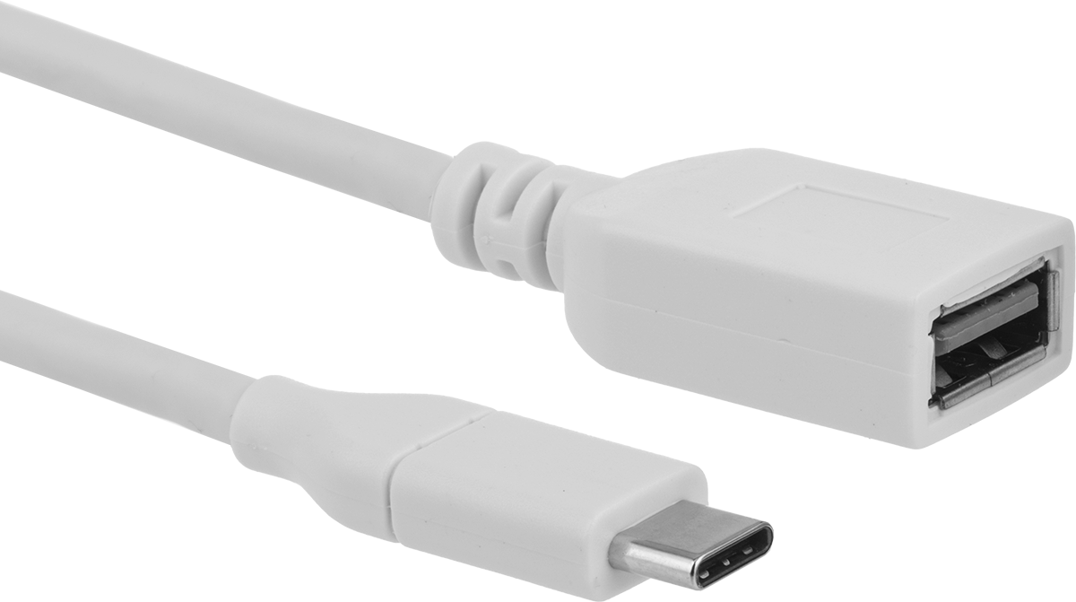 USB Kablosu, USB Standart 3.2 Gen C Fişi x A Soketi, 1/2 Fit Uzunluk, Beyaz — 1⁄2 ft., 3.2 Gen 1, Korumasız