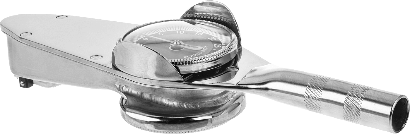 Çift Kadranlı Tork Ölçüm Anahtarı, 1/4" Kare Tahrik, 0 ila 30 in-Lbf