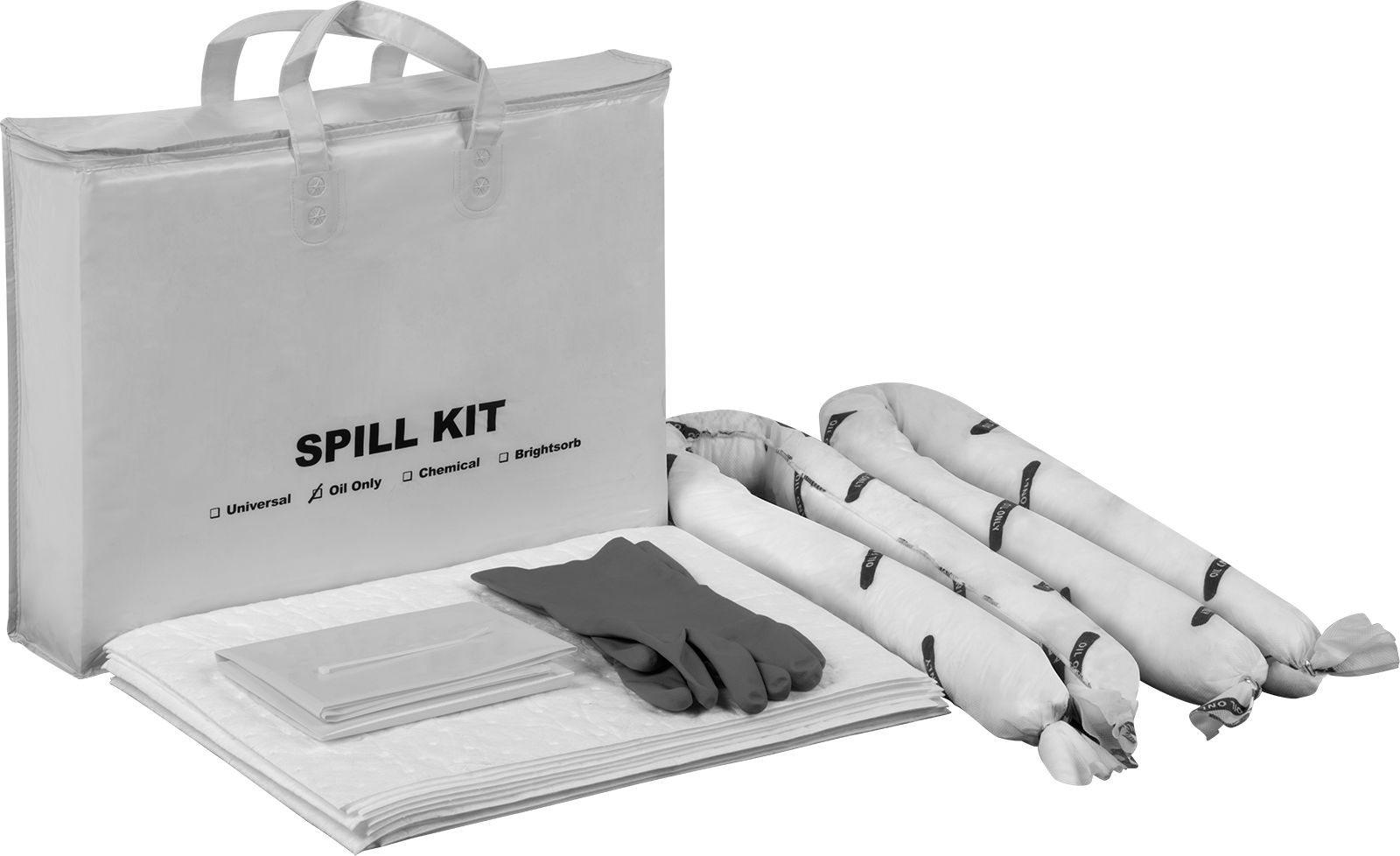 Dökülme Kontrolü Emici Kit, Kimyasallar için, Yağ ve Su, 5 Galon Dökülme Kapasitesi