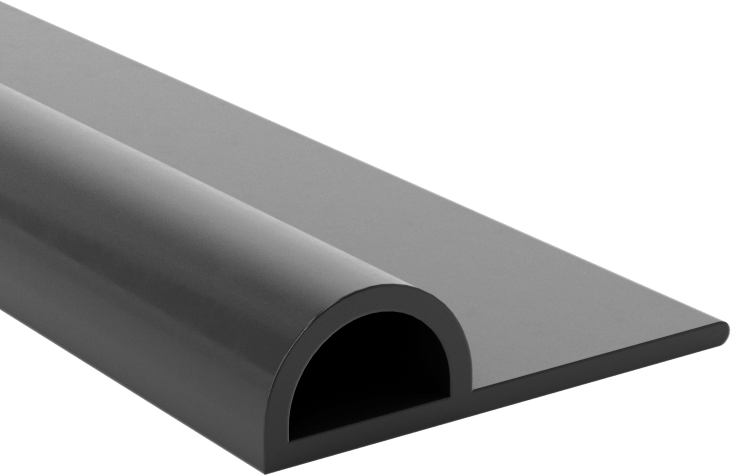 Hava Koşullarına Dayanıklı Kauçuk Kenar Contası, Flanş Montajı, İçi Boş, 1-11/32" Toplam Genişlik, 3/8" Yükseklik — İçi Boş, 3/8", EPDM