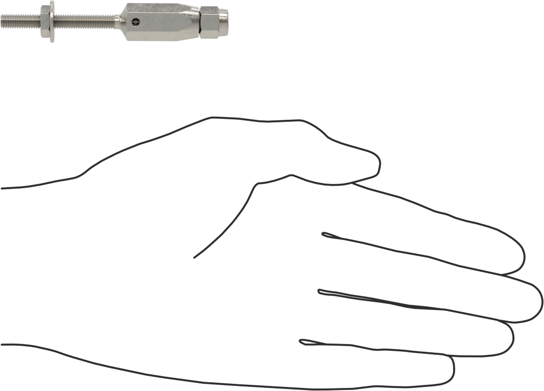 Plug-Lock Tel Halat Uç Bağlantı Elemanı - Kaldırma için, 316 Paslanmaz Çelik, Saplama Ucu, 3/64" ila 1/16" Halat Çapı için