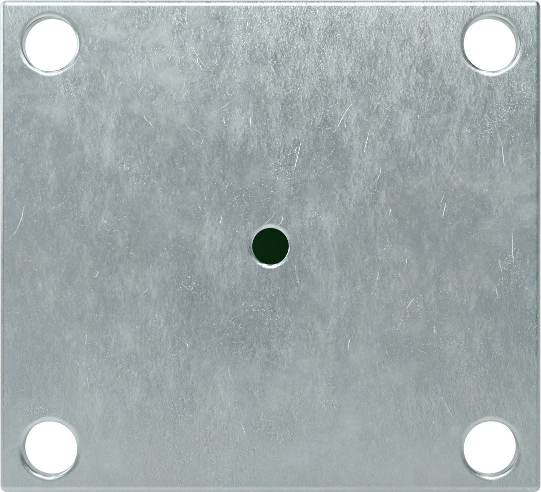 5-1/2" x 5" Plakalı Yüksek Kapasiteli Spartan Tekerlek, 5" Çapında 75D Durometre Poliüretan Tekerlekli Sert