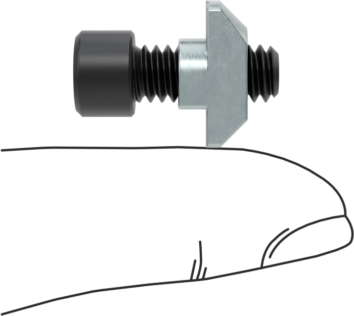 T-Yivli Çerçeve, Çekiç Somunu ve 1/4"-20 Alyan Başlığı, 1.5" ve 40 mm Yüksekliğinde Ray