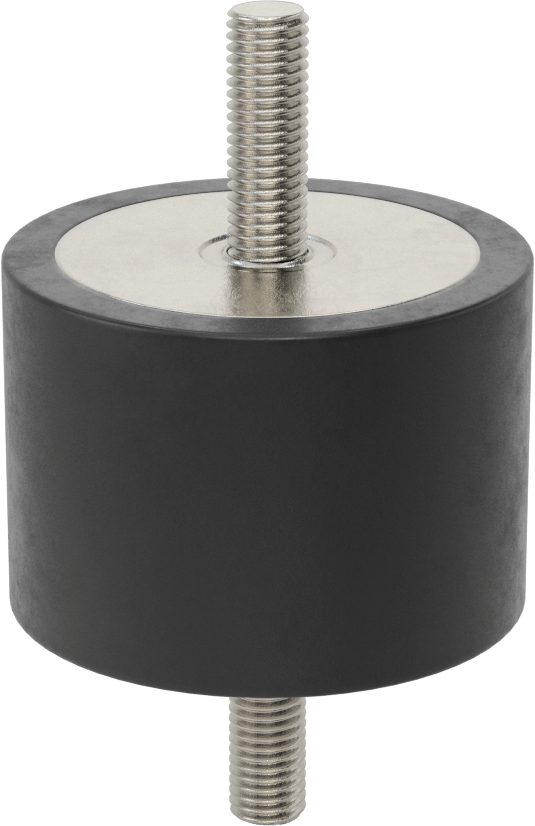 Doğal Kauçuk Titreşim Sönümleyici Sandviç Montaj, M12 x 1.75 mm Dişli 304 Paslanmaz Çelik Saplamalı, 1100 lbs. Kapasite — M12 × 1.75 mm,…