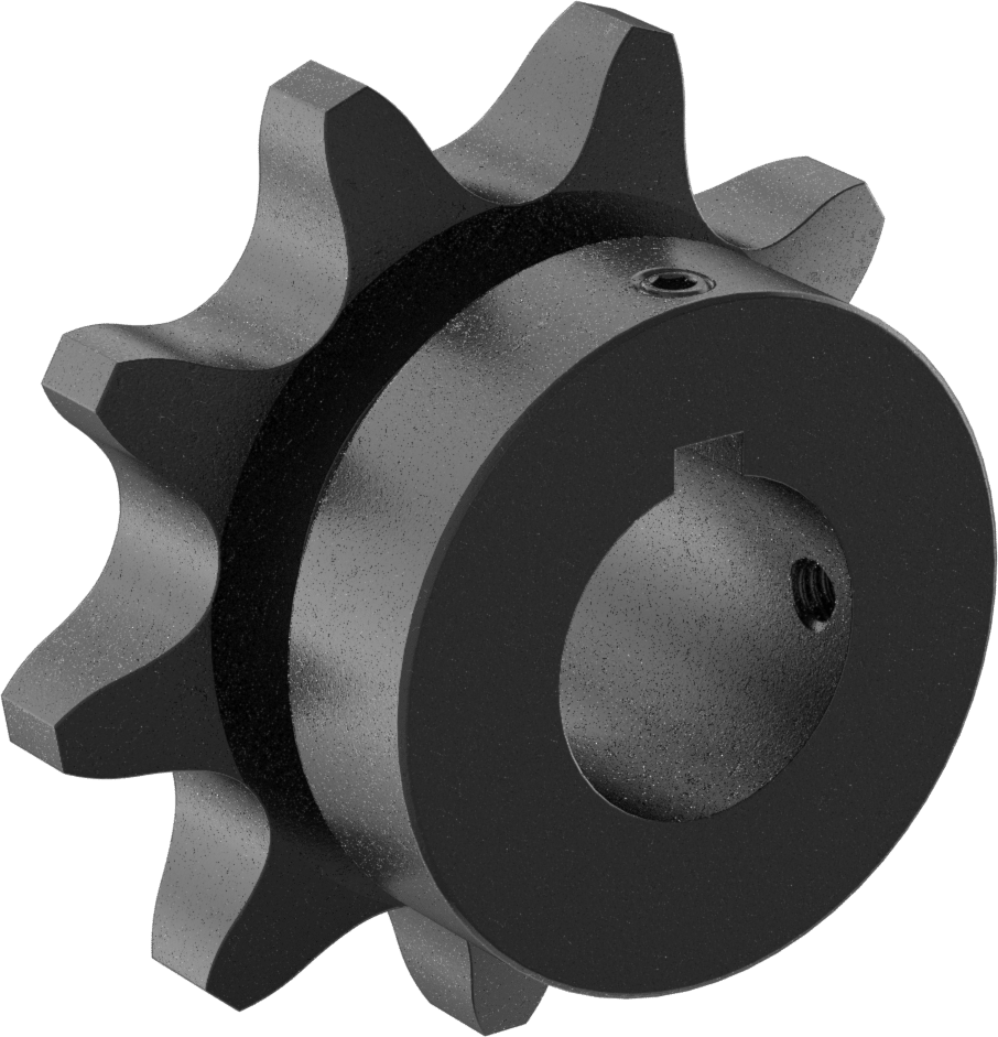 Çelik Tek Sıralı Dişli, ANSI 100 Makaralı Zincir ve 1-3/8" Mil Çapı için, 9 Diş