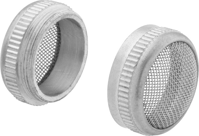 Yuvarlak Parça Sepeti, Kapalı, Vidalı Kapaklı Kavisli, 1" Çap — 1", 304 Stainless Steel, Stainless Steel, Kulpsuz