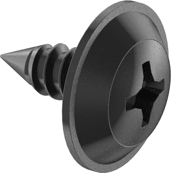 Sac Metal için Pullu Yuvarlak Başlı Vidalar, Siyah Oksit Çelik, Numara 8 Boyut, 1/2" Uzunluk — No. 8, Sivri, 1⁄2"