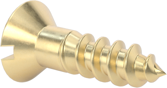 Ahşap için Pirinç Oluklu Havşa Başlı Vidalar, 3 Boyutu, 3/8" Uzunluk