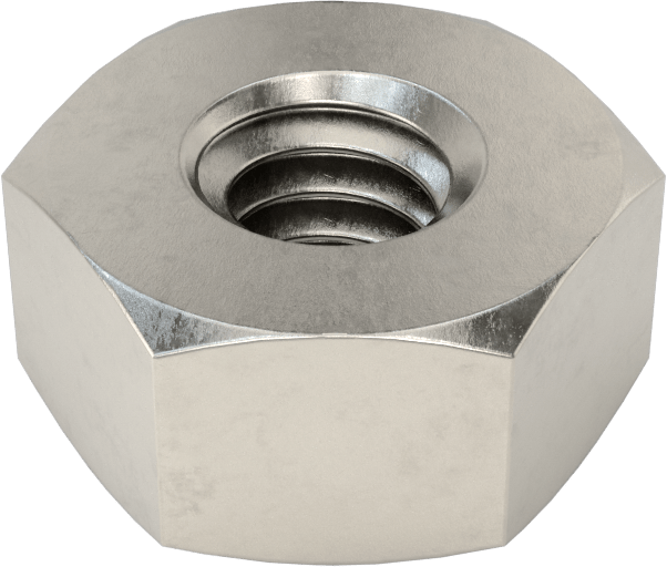 316 Paslanmaz Çelik Ağır Profilli Altıköşe Somun, Yüksek Basınçlı Uygulamalar için, Sınıf 8M, 1/4"-20 Diş