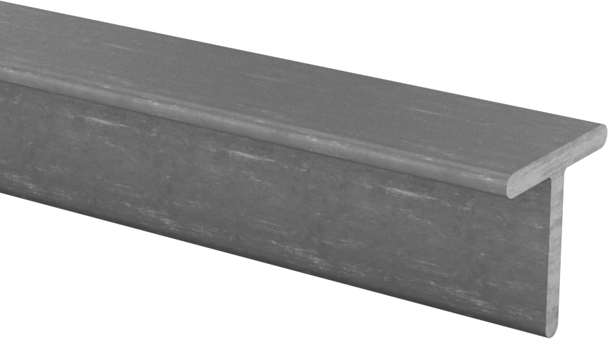 Düşük Karbonlu Çelik T-Çubuk, 1/8" Duvar Kalınlığı, 1" Yükseklik x 1" Genişlik Dış Boyut