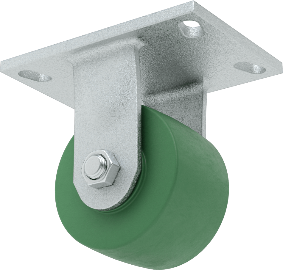 Dövme Çerçeveli Yüksek Kapasiteli Spartan Tekerlek, 6-1/4" x 4-1/2" Plaka, 4 inç 75D Poliüretan Tekerlekli Sert