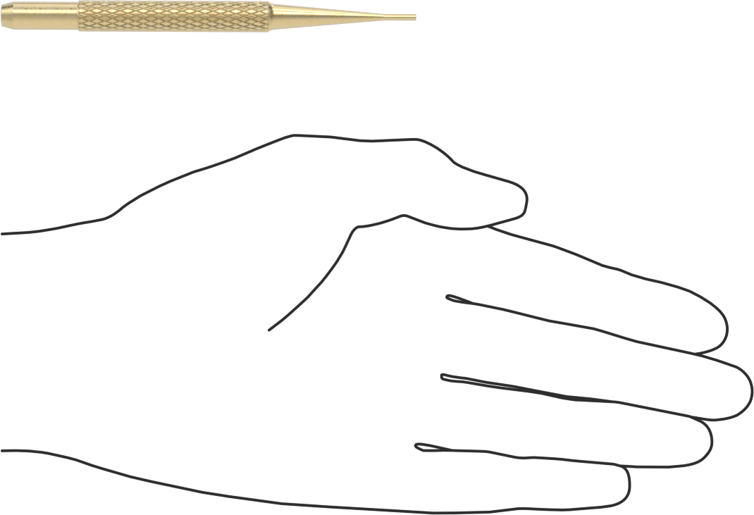 Starrett İz Bırakmayan Pim Çıkarma Zımbası, 1.5 mm ve 1/16 inç Çaplı Pimler için, Model Numarası B565A