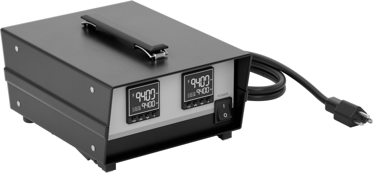 Taşınabilir Sıcaklık Kontrol Cihazı, 2 Kontrol Bölgeli, K Tipi Termokupl için — 120V AC, 2, LCD