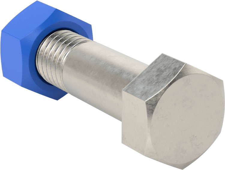 Boru Flanşları için Altıgen Vida ve Somun Kiti, Kaplamalı Somunlu, Class300, 5/8"-11 Boyut, 3/4 ve 1 inç Boru Boyutu — 304 Stainless Stee…