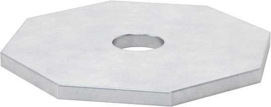 Merkezleme Dikmesi Kanal Pul, Galvanizli Çelik, 1/4" Çubuk Çapı için