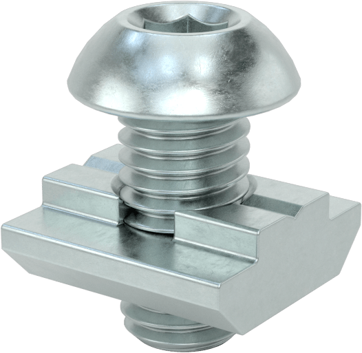T-Yivli Çerçeve, Kendinden Hizalamalı Somun ve M8 Düğme Başlı, 1.5", 30 mm ve 40 mm Ray — End Feed, Vida ve Somun Seti, Merkez